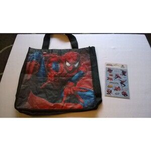 Marvel Spider-Man reusable Tote Bag 2013 & 45 New Spiderman Stickers